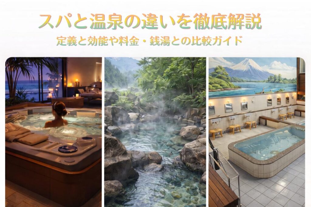 スパと温泉の違いを徹底解説｜定義と効能や料金・銭湯との比較ガイド
