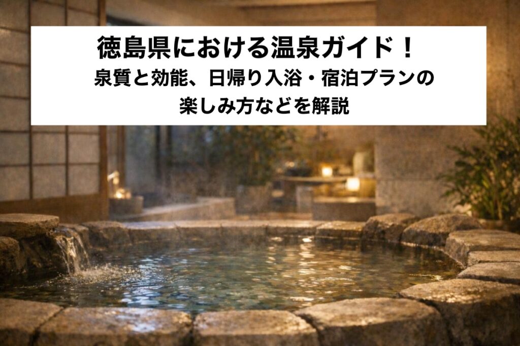 徳島県における温泉ガイド！泉質と効能、日帰り入浴・宿泊プランの楽しみ方などを解説