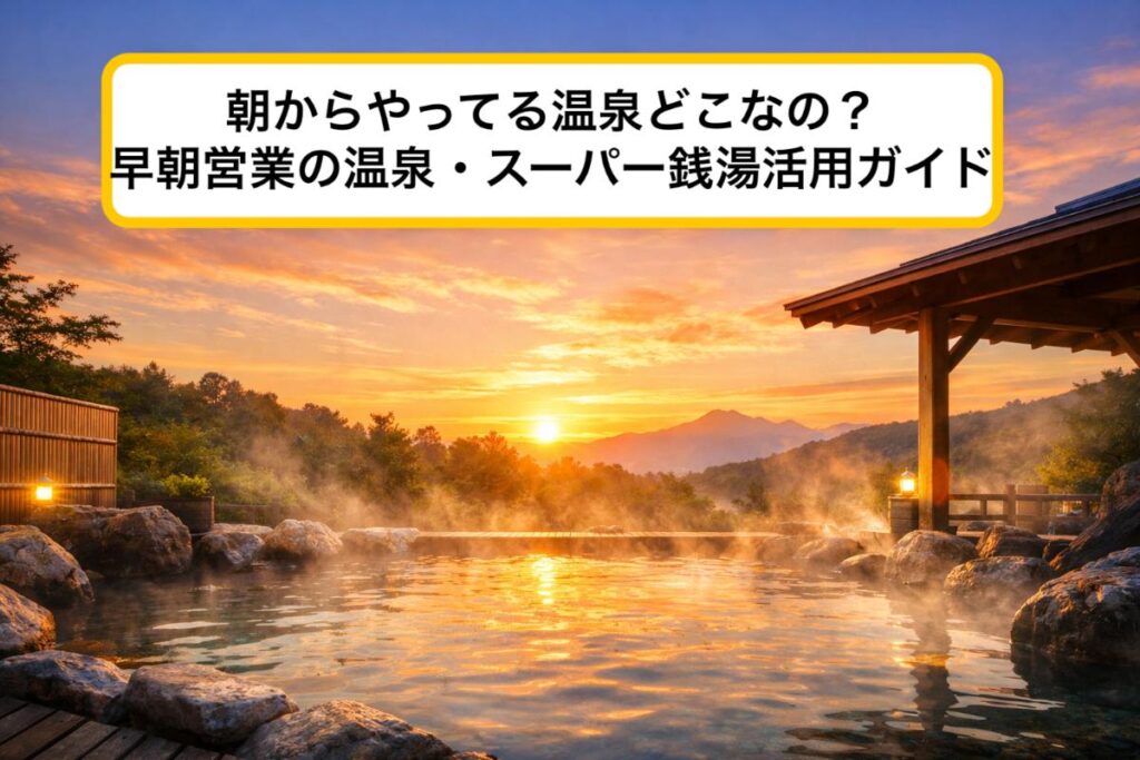 「朝からやってる温泉どこなの？」｜早朝営業の温泉・スーパー銭湯活用ガイド