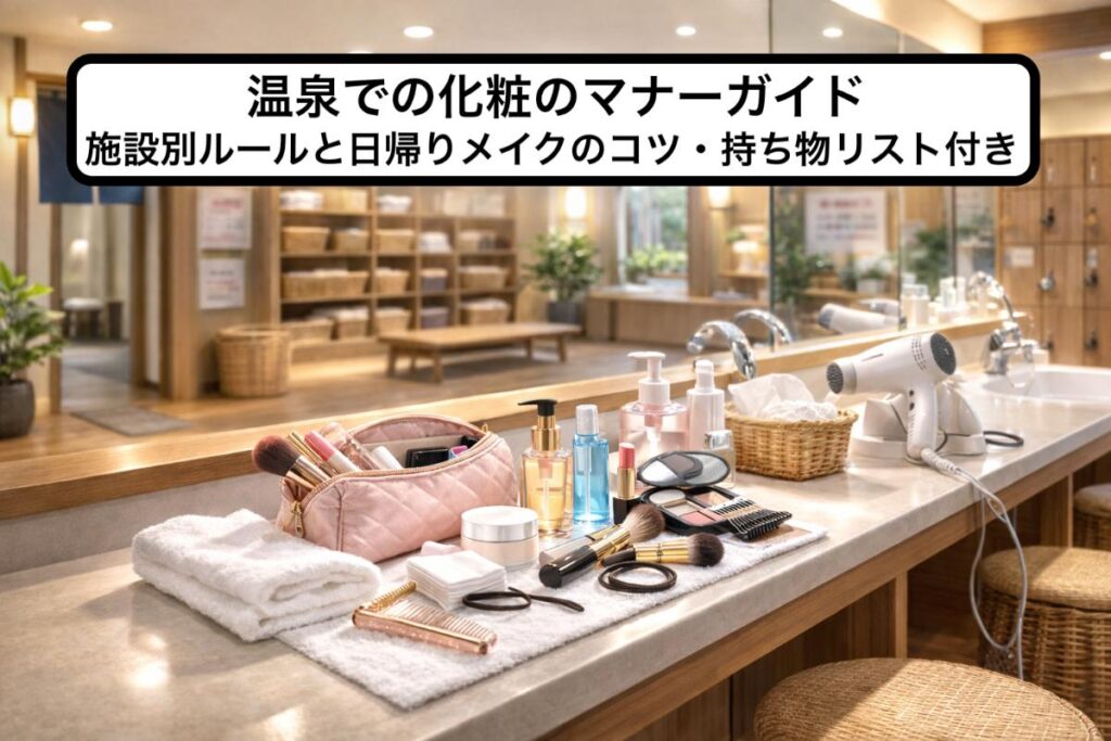 温泉での化粧のマナーガイド｜施設別ルールと日帰りメイクのコツ・持ち物リスト付き