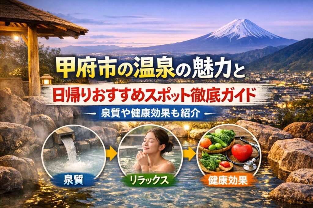 甲府市の温泉の魅力と日帰りおすすめスポット徹底ガイド｜泉質や健康効果も紹介