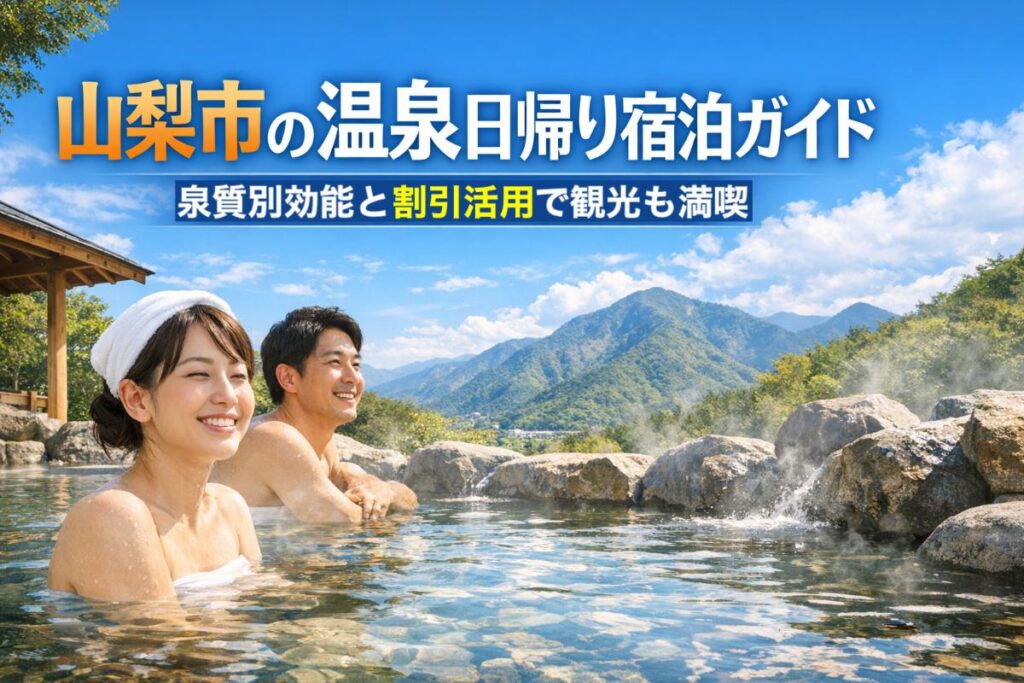 山梨市の温泉日帰り宿泊ガイド｜泉質別効能と割引活用で観光も満喫