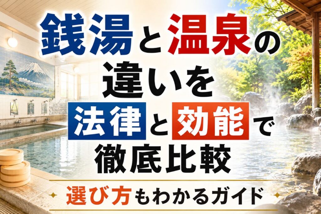 銭湯と温泉の違いを法律と効能で徹底比較｜選び方もわかるガイド