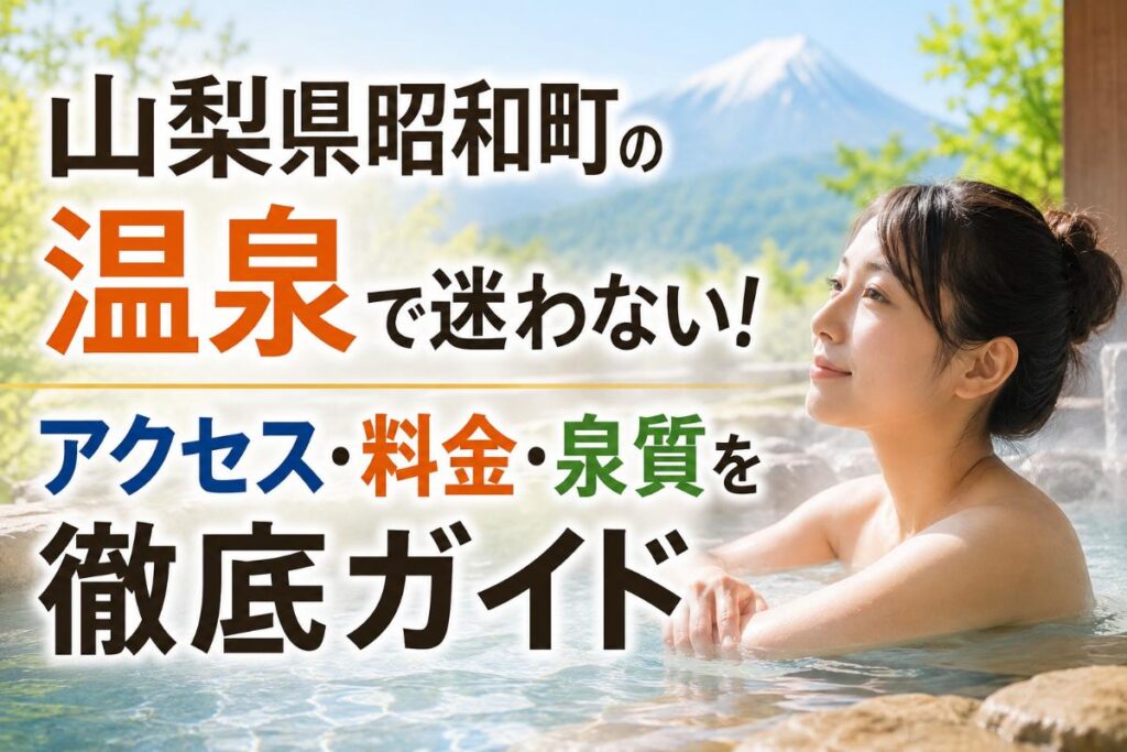 山梨県昭和町の温泉で迷わない！アクセス・料金・泉質を徹底ガイド