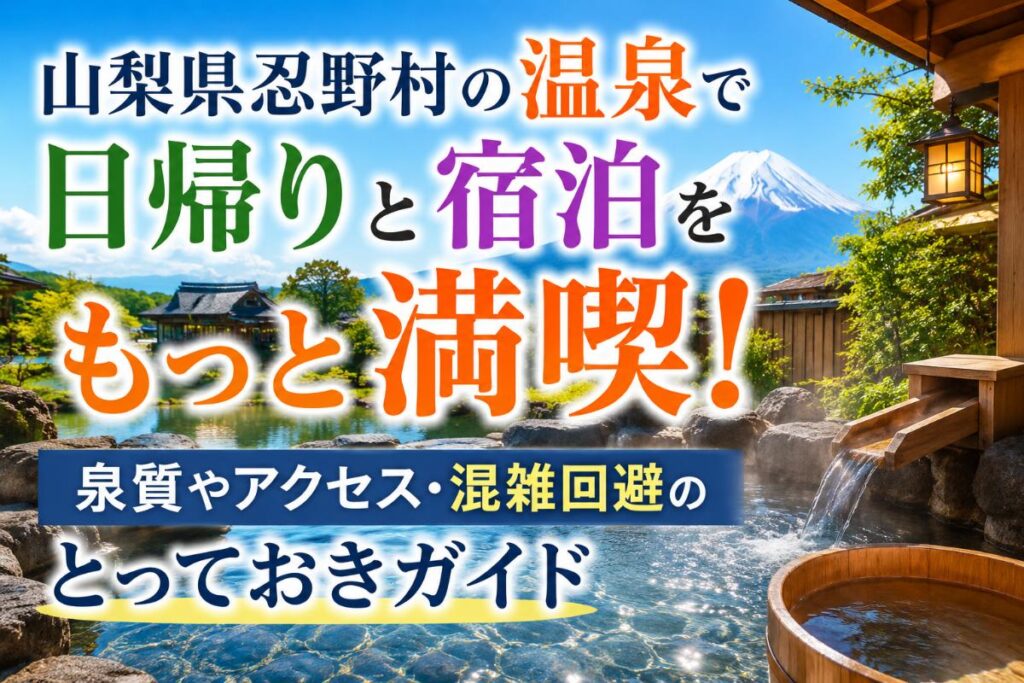 山梨県忍野村の温泉で日帰りと宿泊をもっと満喫！泉質やアクセス・混雑回避のとっておきガイド