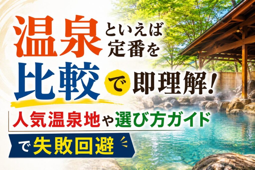 温泉といえば定番を比較で即理解！人気温泉地や選び方ガイドで失敗回避