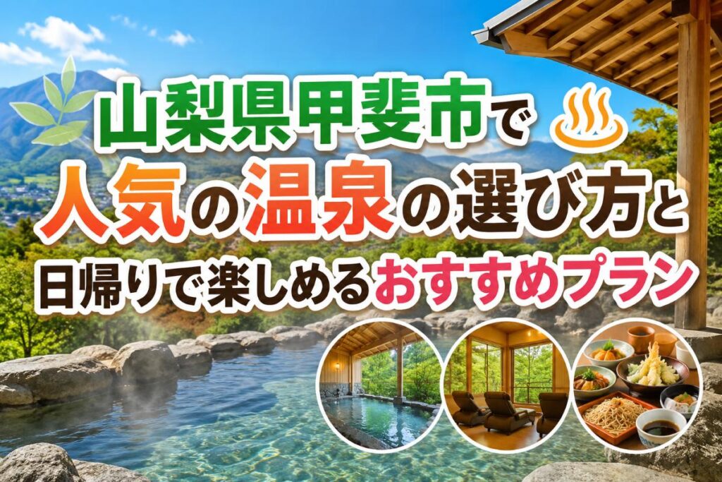 山梨県甲斐市で人気の温泉の選び方と日帰りで楽しめるおすすめプラン