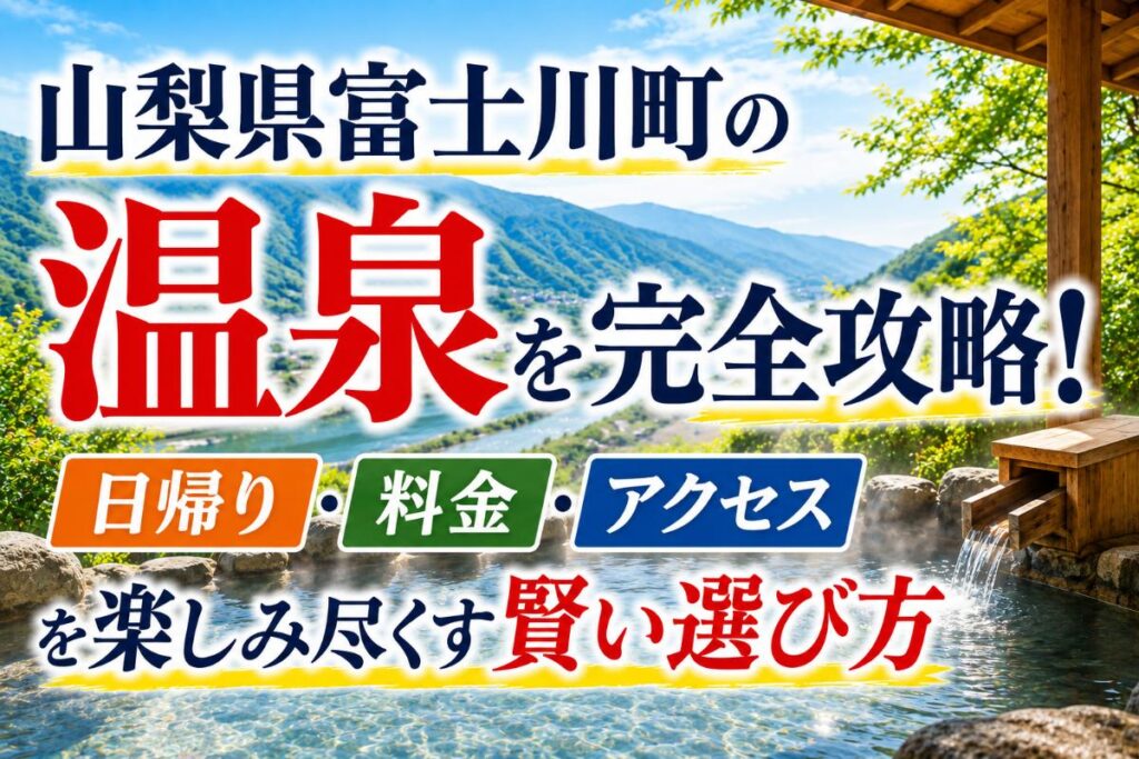 山梨県富士川町の温泉を完全攻略！日帰り・料金・アクセスを楽しみ尽くす賢い選び方