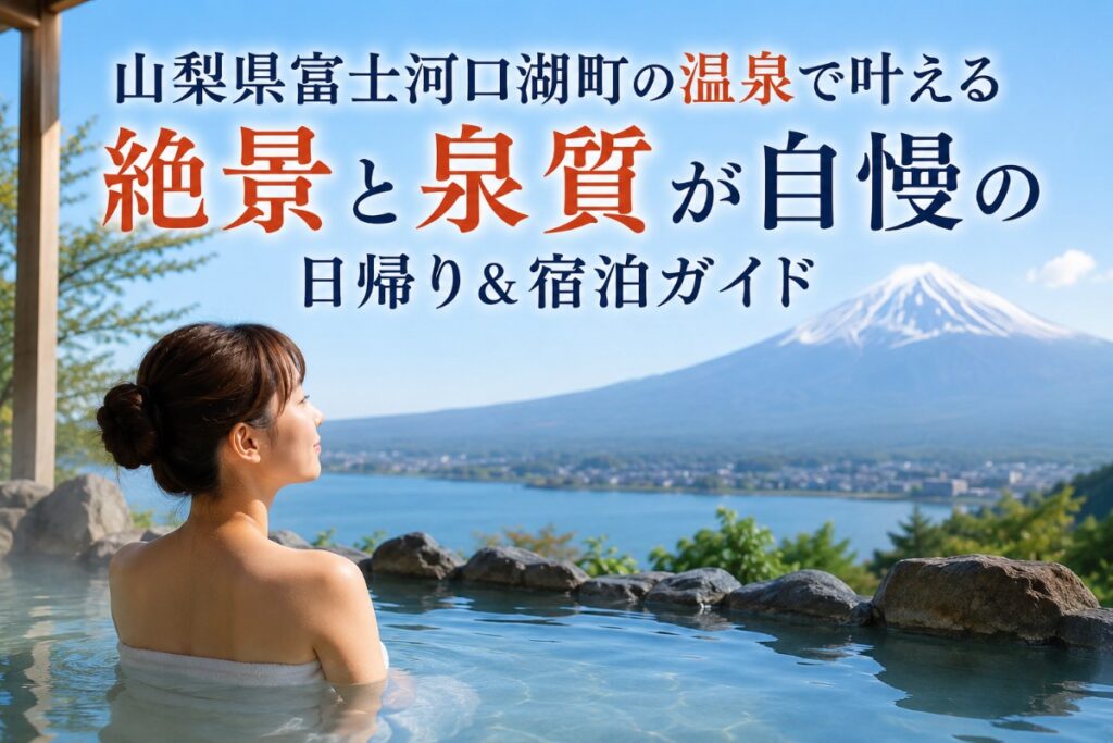 山梨県富士河口湖町の温泉で叶える絶景と泉質が自慢の日帰り＆宿泊ガイド