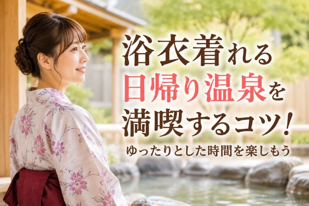 浴衣着れる日帰り温泉を満喫するコツ！ゆったりとした時間を楽しもう