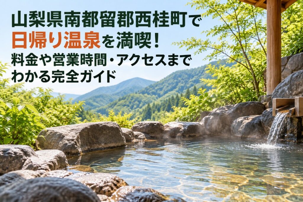 山梨県南都留郡西桂町で日帰り温泉を満喫！料金や営業時間・アクセスまでわかる完全ガイド