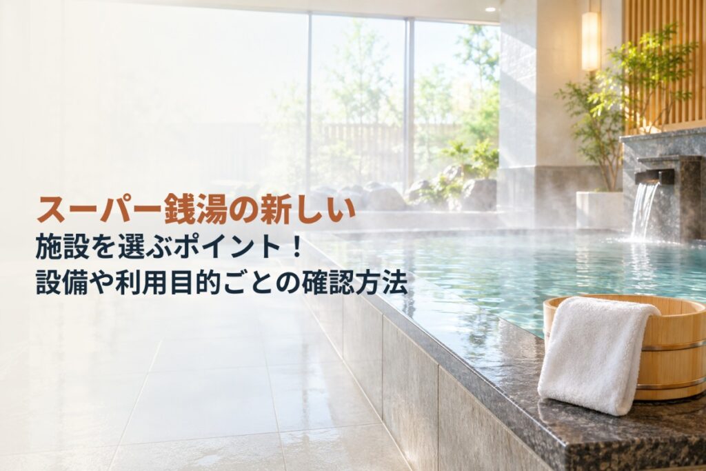 スーパー銭湯の新しい施設を選ぶポイント！設備や利用目的ごとの確認方法